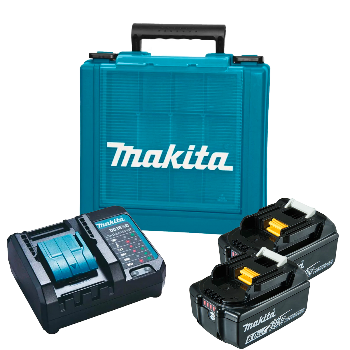 Kit Carregador + 2 Baterias 6 A + Maleta Kitmak1860b Makita